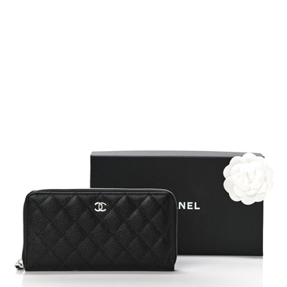 Chanel Caviar Quilted Large Gusset Zip Around Wallet Black 12 of 12