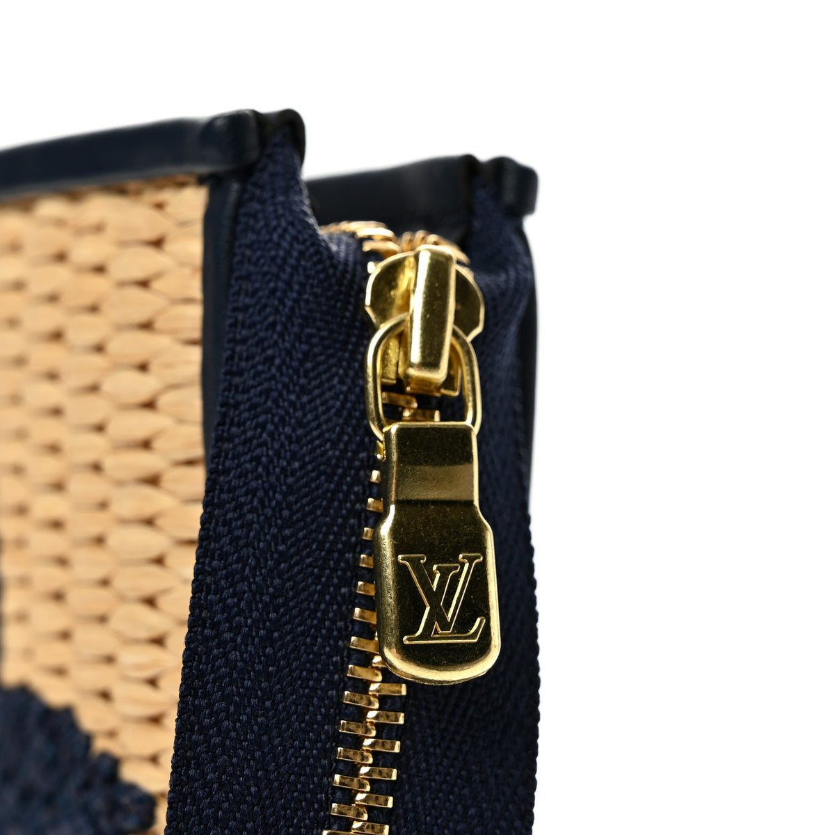 Raffia Calfskin Monogram Giant Toiletry Pouch 26 Blue