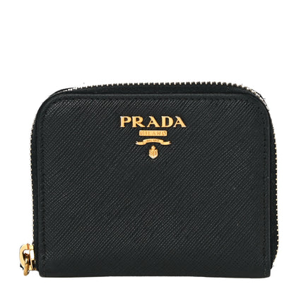 Prada Saffiano Metal Coin Purse Black 1 of 10