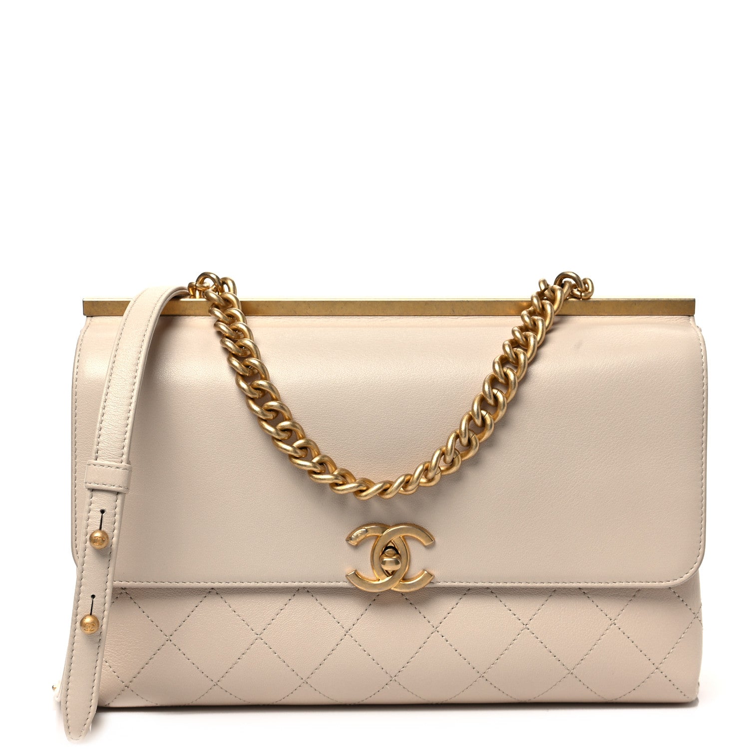 Chanel Lambskin Stitched Coco Luxe Small Flap Beige 1 of 8