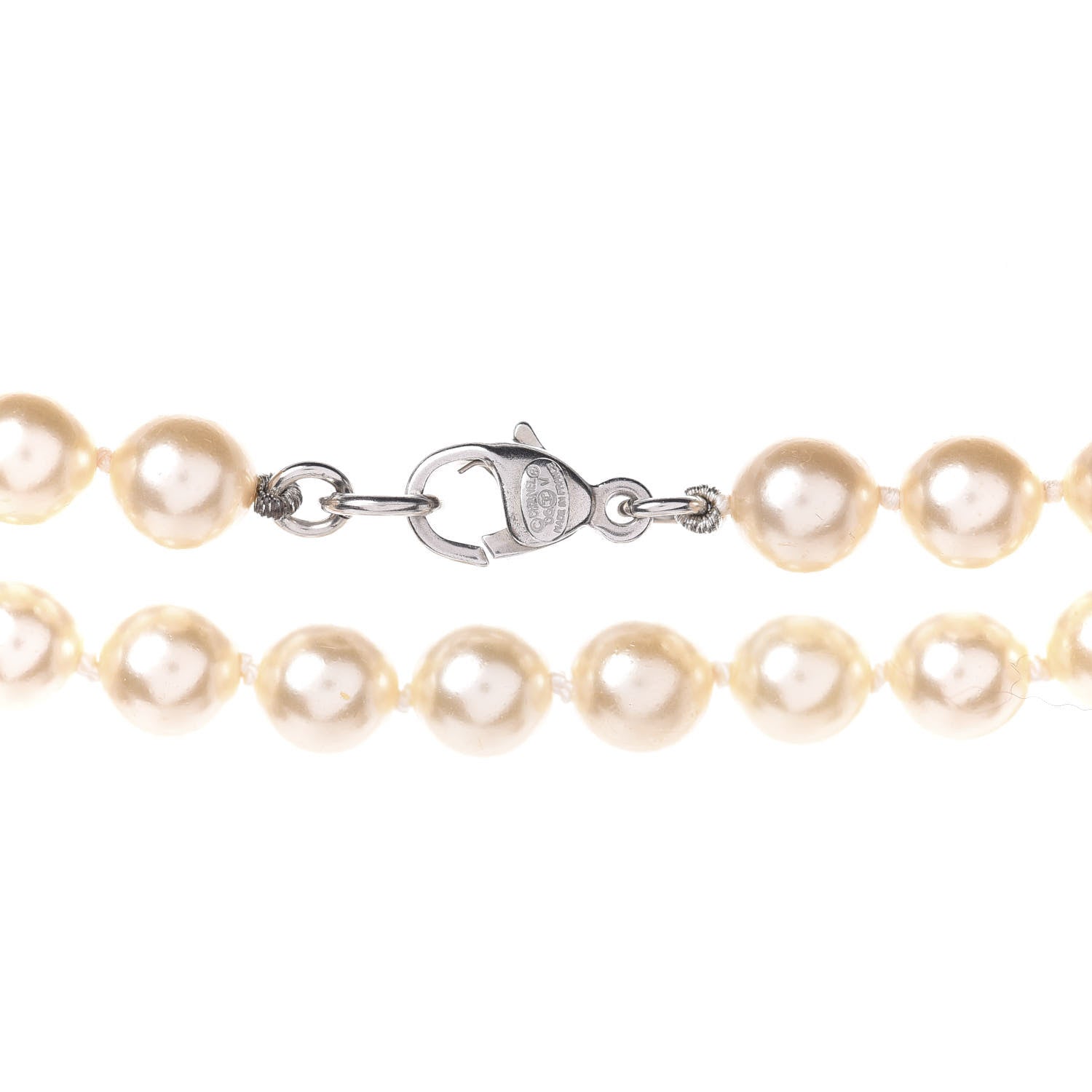 Chanel Crystal Pearl CC Long Necklace White 4 of 4