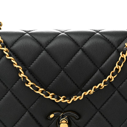 Chanel Shiny Lambskin Quilted Enamel CC Small Flap Black 9 of 11