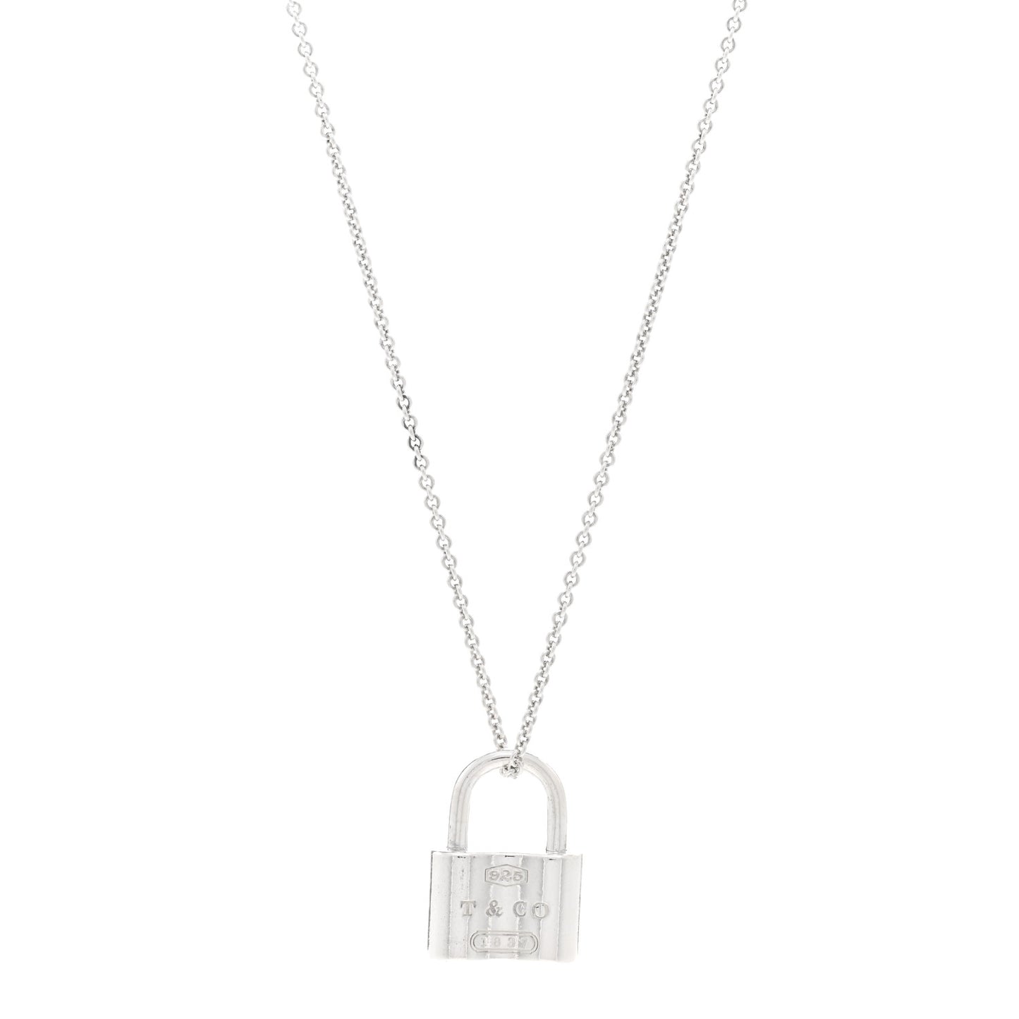 Sterling Silver 1837 Lock Charm Pendant Necklace