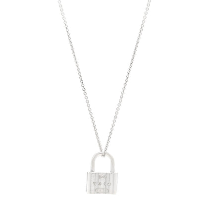 Tiffany Sterling Silver 1837 Lock Charm Pendant Necklace 1 of 4