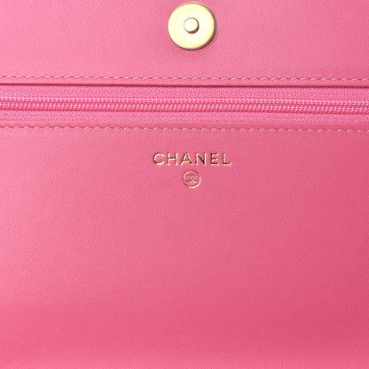 Chanel Caviar Quilted Boy Wallet On Chain WOC Pink 9 of 13