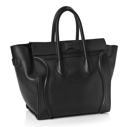 Celine Drummed Calfskin Mini Luggage Black 3 of 10