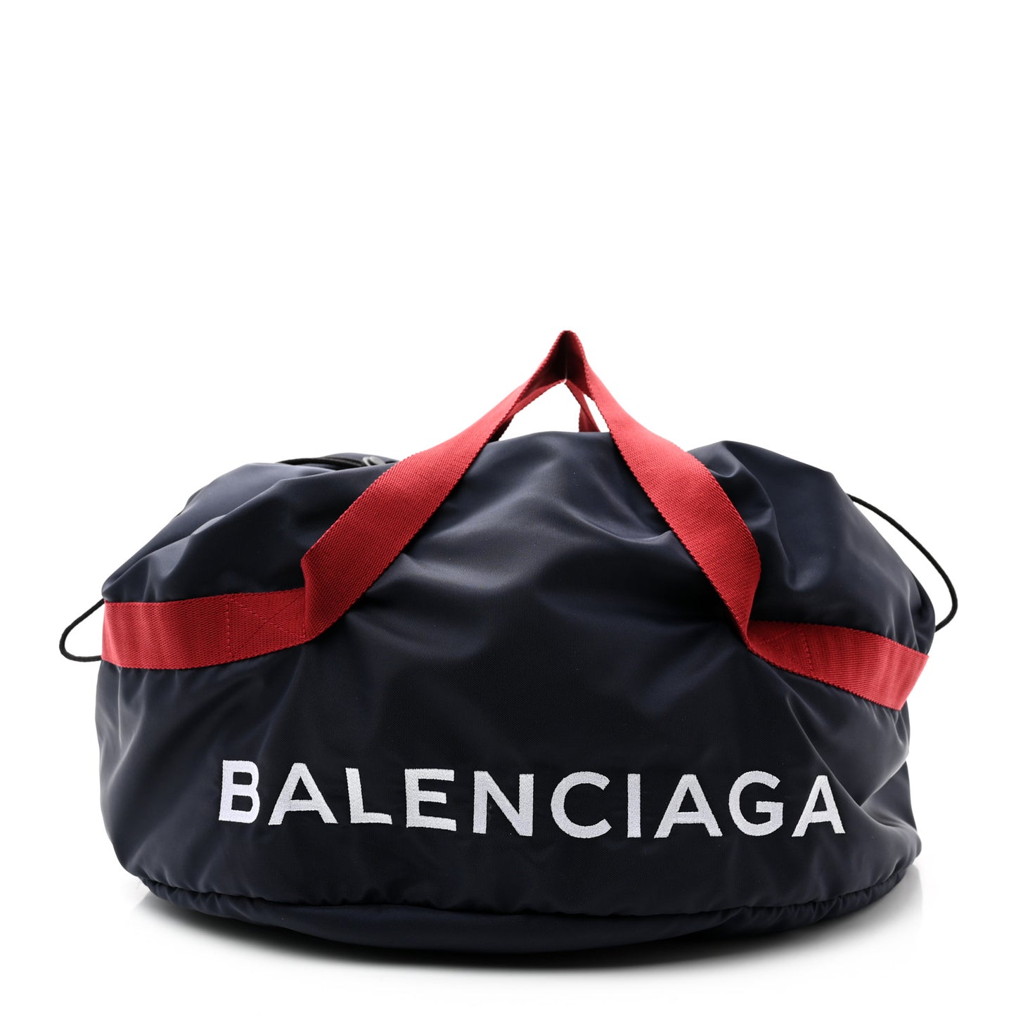 Textured Sport Nylon Logo Embroidered S Wheel Gym Bag Bleu Navy Rouge