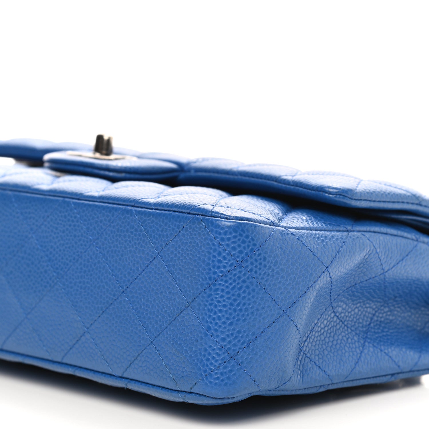 Chanel Caviar Quilted Medium Double Flap Blue 8 of 9