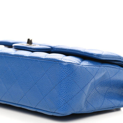 Chanel Caviar Quilted Medium Double Flap Blue 8 of 9