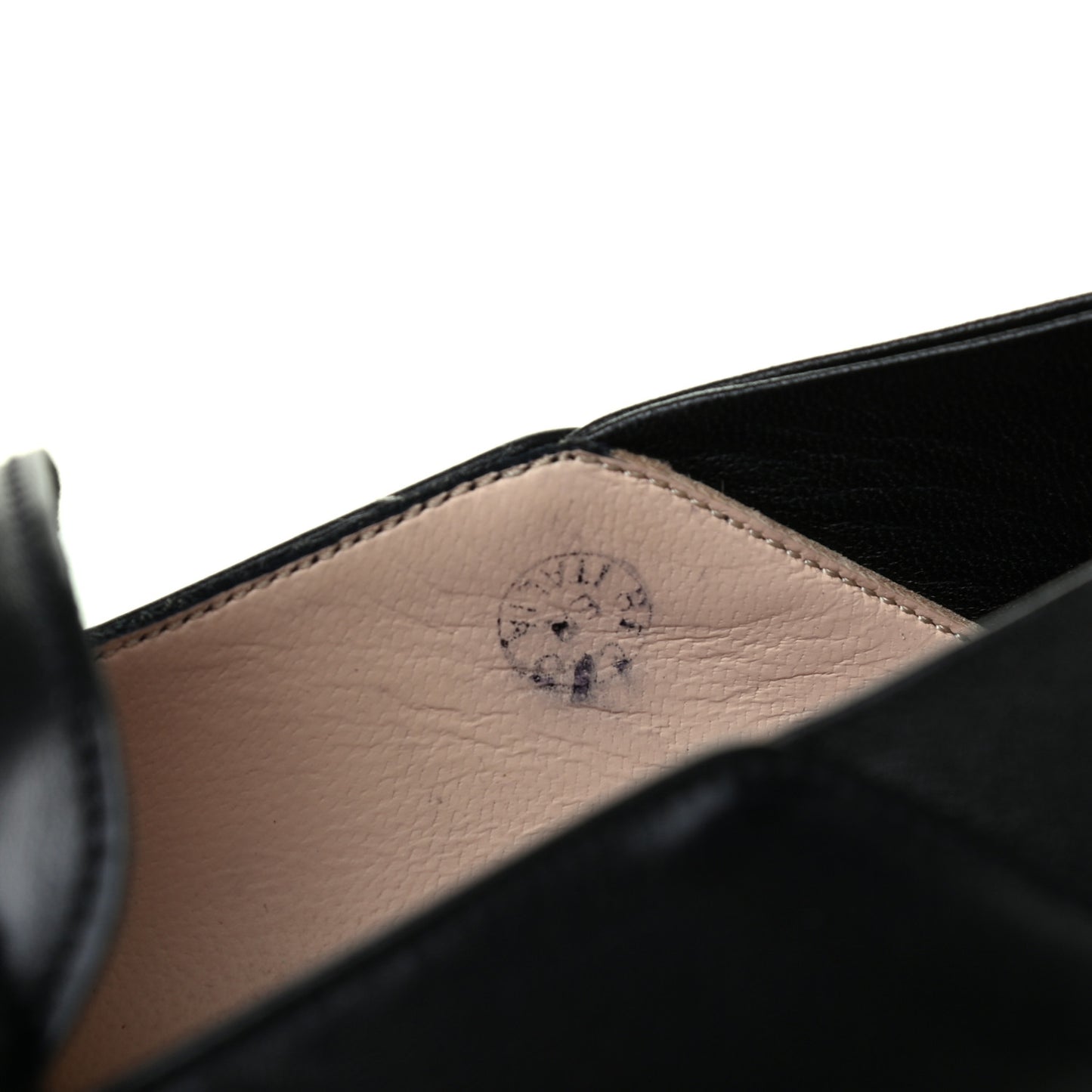 Vitello Shearling Mink Slip On Loafers 38 Black
