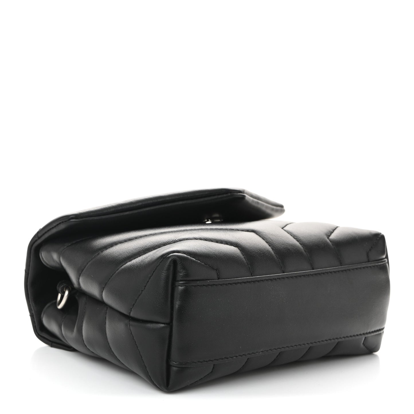 Calfskin Y Quilted Monogram Toy Loulou Crossbody Bag Black