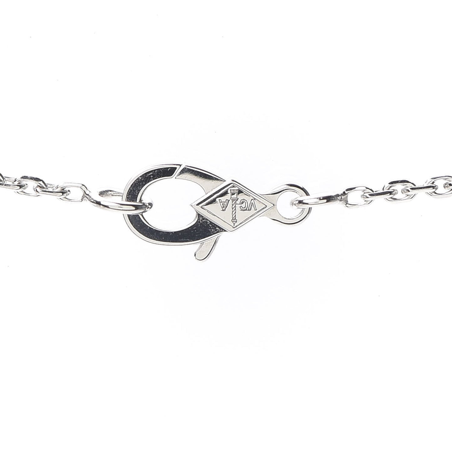 18K White Gold Diamond Mini Lotus Pendant Necklace