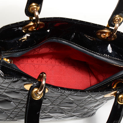 Christian Dior Patent Cannage Medium Lady Dior Black 5 of 7