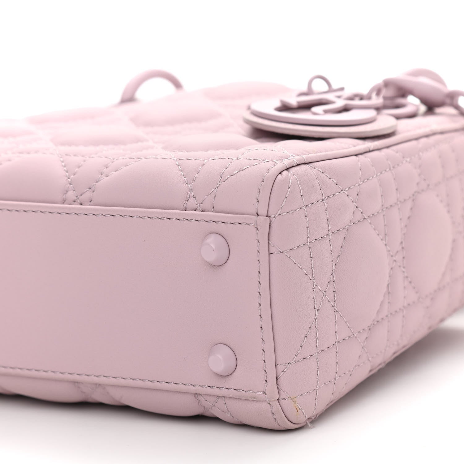 Christian Dior Ultra Matte Calfskin Cannage Mini Lady Dior Lavender 10 of 11