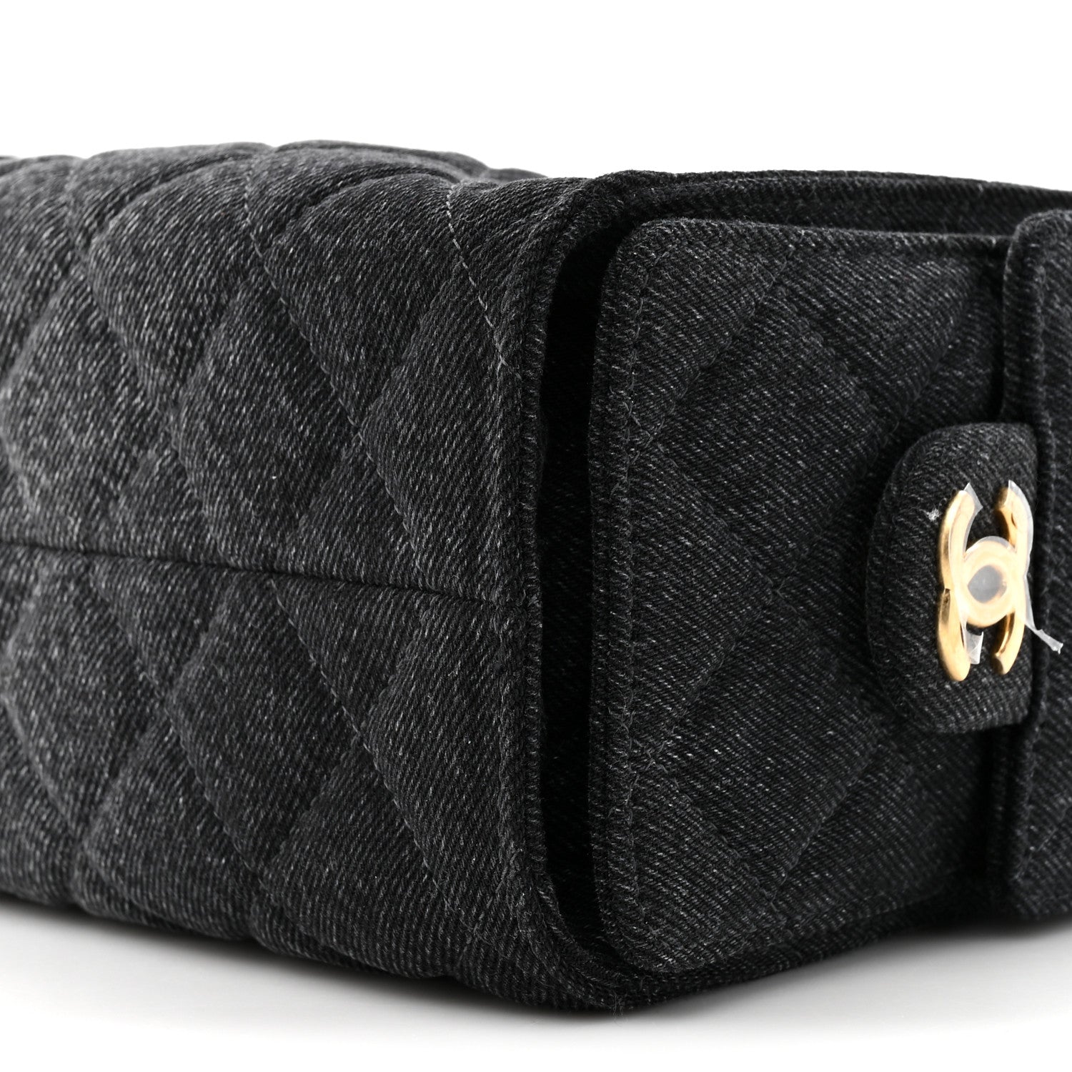 Chanel Washed Denim Quilted Mini Chanel 25 Handbag Black 9 of 10
