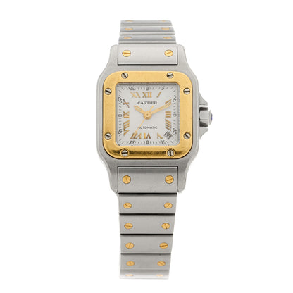 Cartier Stainless Steel 18K Yellow Gold 24mm Santos De Cartier Galbee Automatic Watch 1 of 4