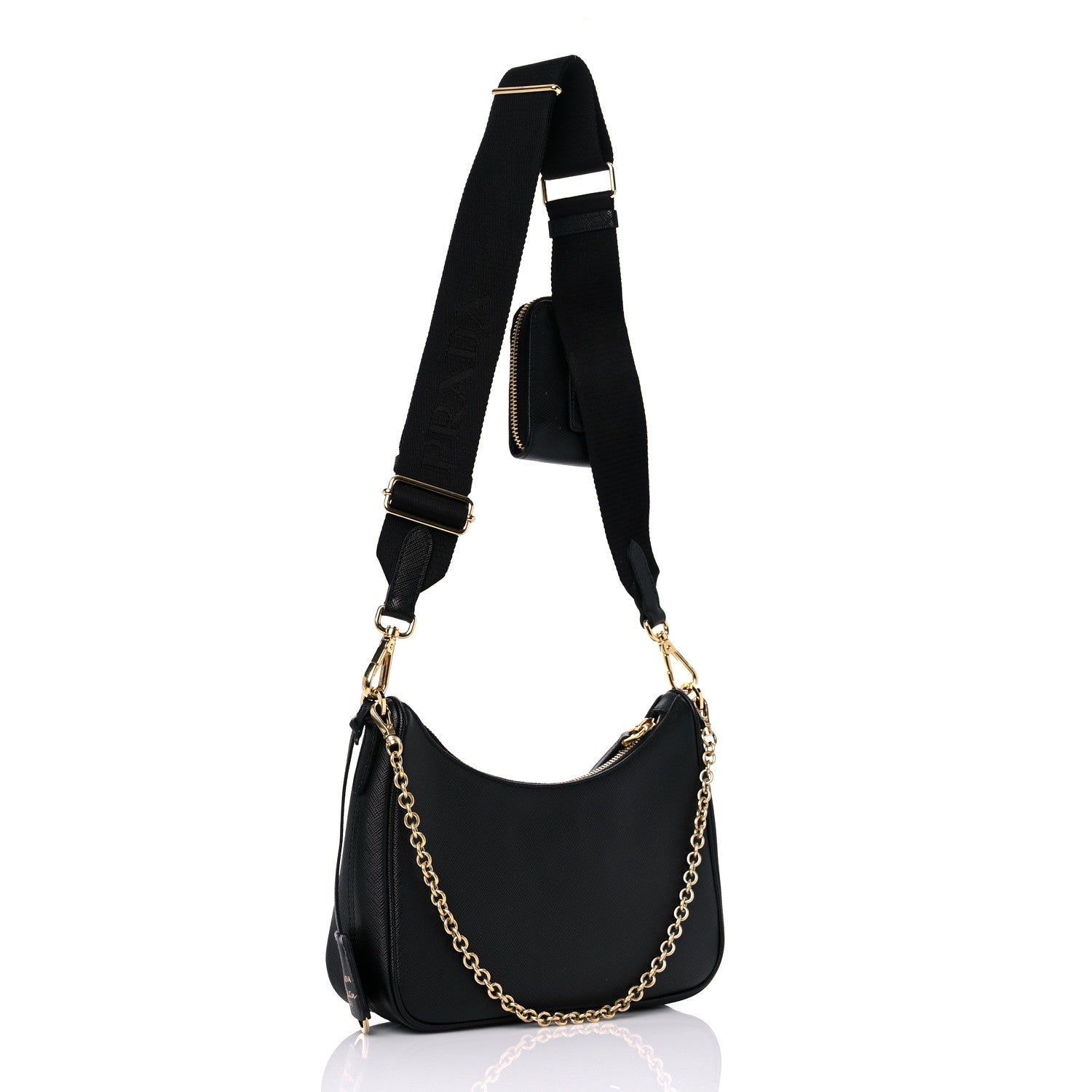 Prada Saffiano Lux Re-Edition 2005 Shoulder Bag Black 4 of 17
