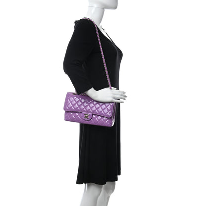 Chanel Patent Quilted Medium Double Flap Light Purple 3 of 11