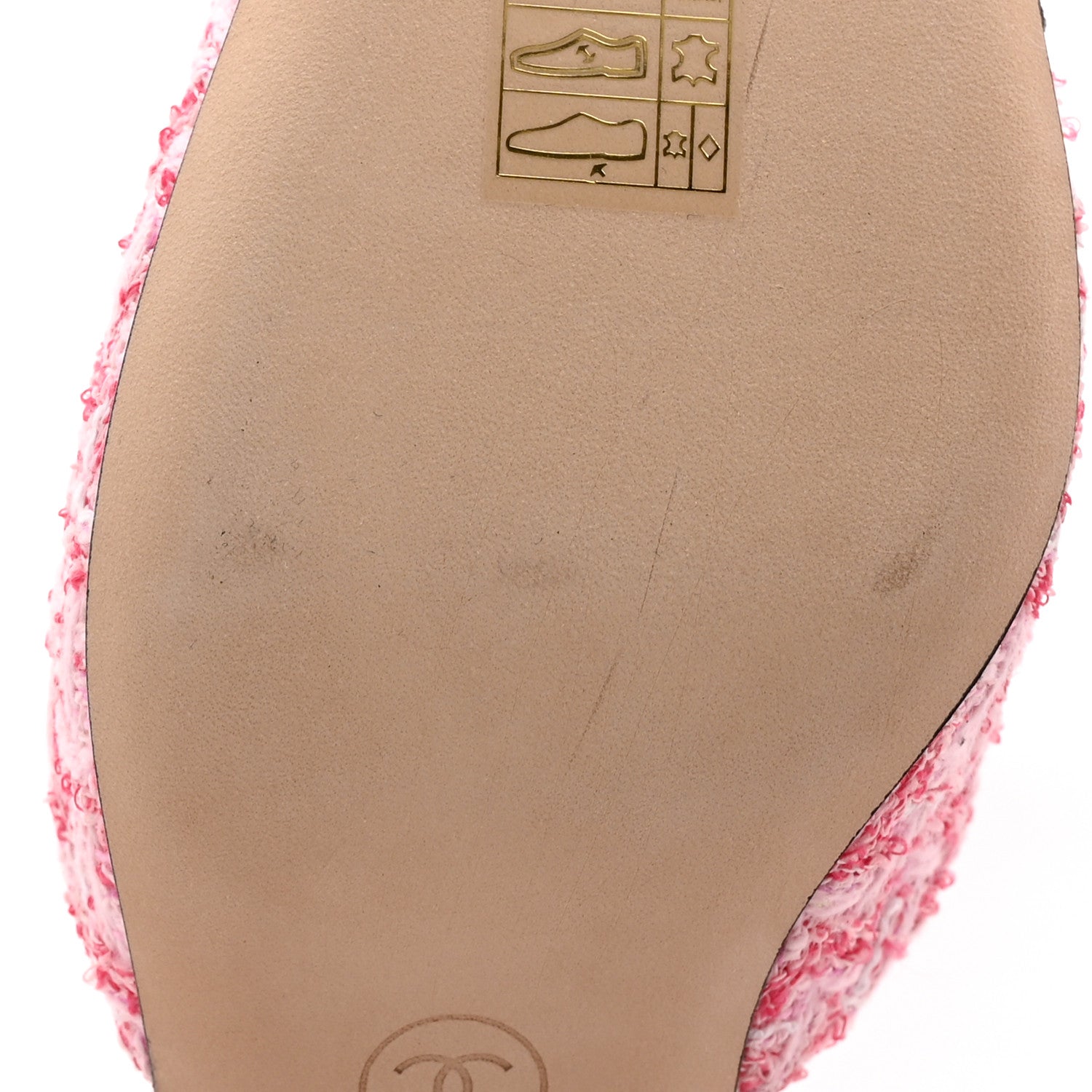 Chanel Tweed Grosgrain Cap Toe CC Slingback Pumps 37 Pink Black 12 of 13