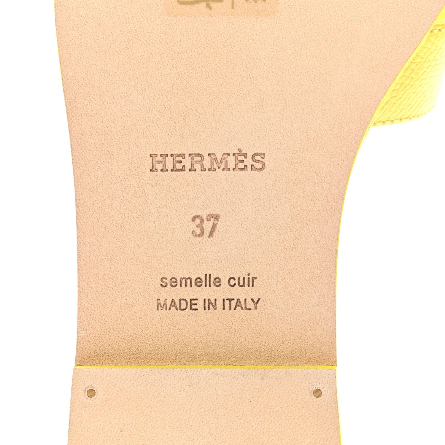 Hermes Epsom Oran Sandals 37 Jaune Pollen 6 of 10