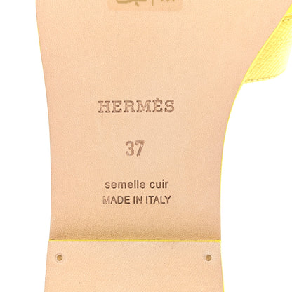 Hermes Epsom Oran Sandals 37 Jaune Pollen 6 of 10
