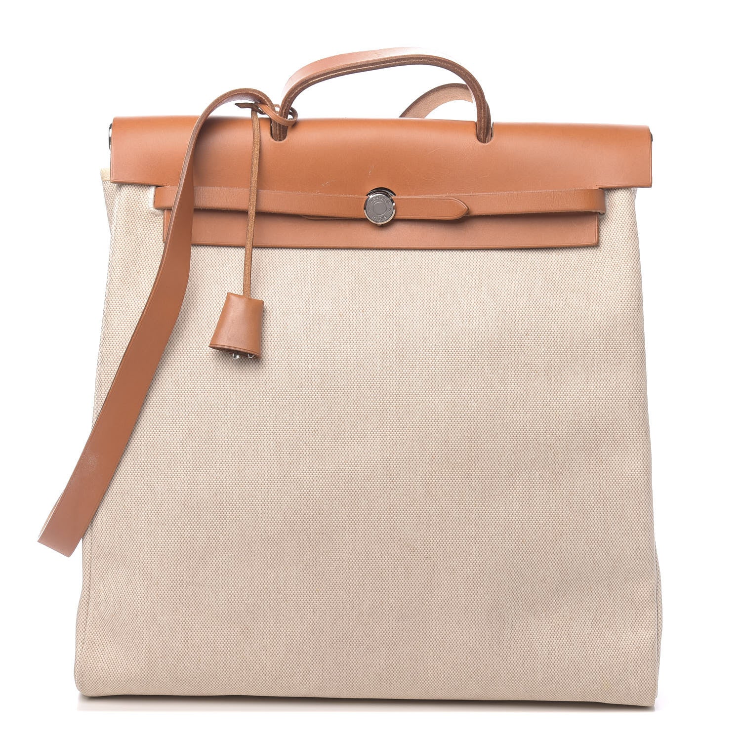 Hermes Toile Vache Calfskin Herbag 40 GM Natural 1 of 15
