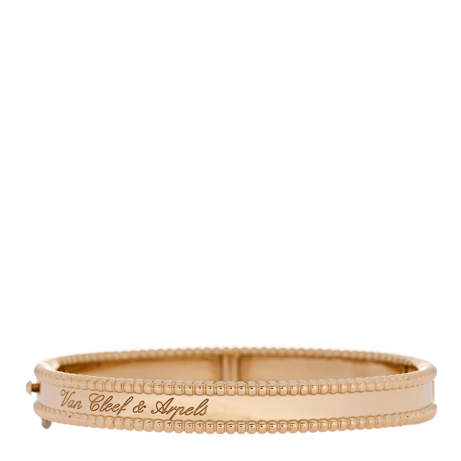 Van Cleef & Arpels 18K Yellow Gold Perlee Signature Bangle Bracelet M 2 of 4