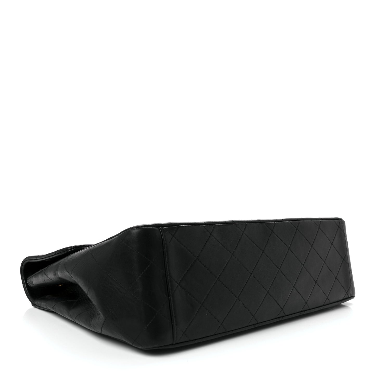 Lambskin Quilted XL Jumbo Single Flap Black