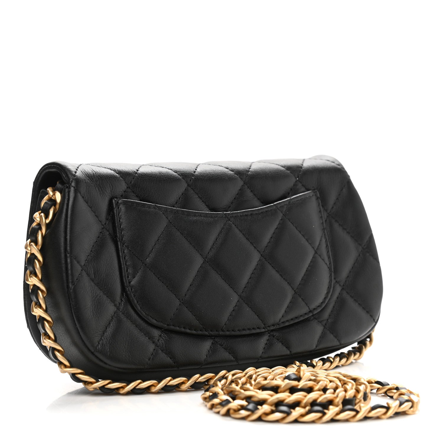 Chanel Calfskin Quilted Coco Mail Clutch With Chain Black 3 of 12