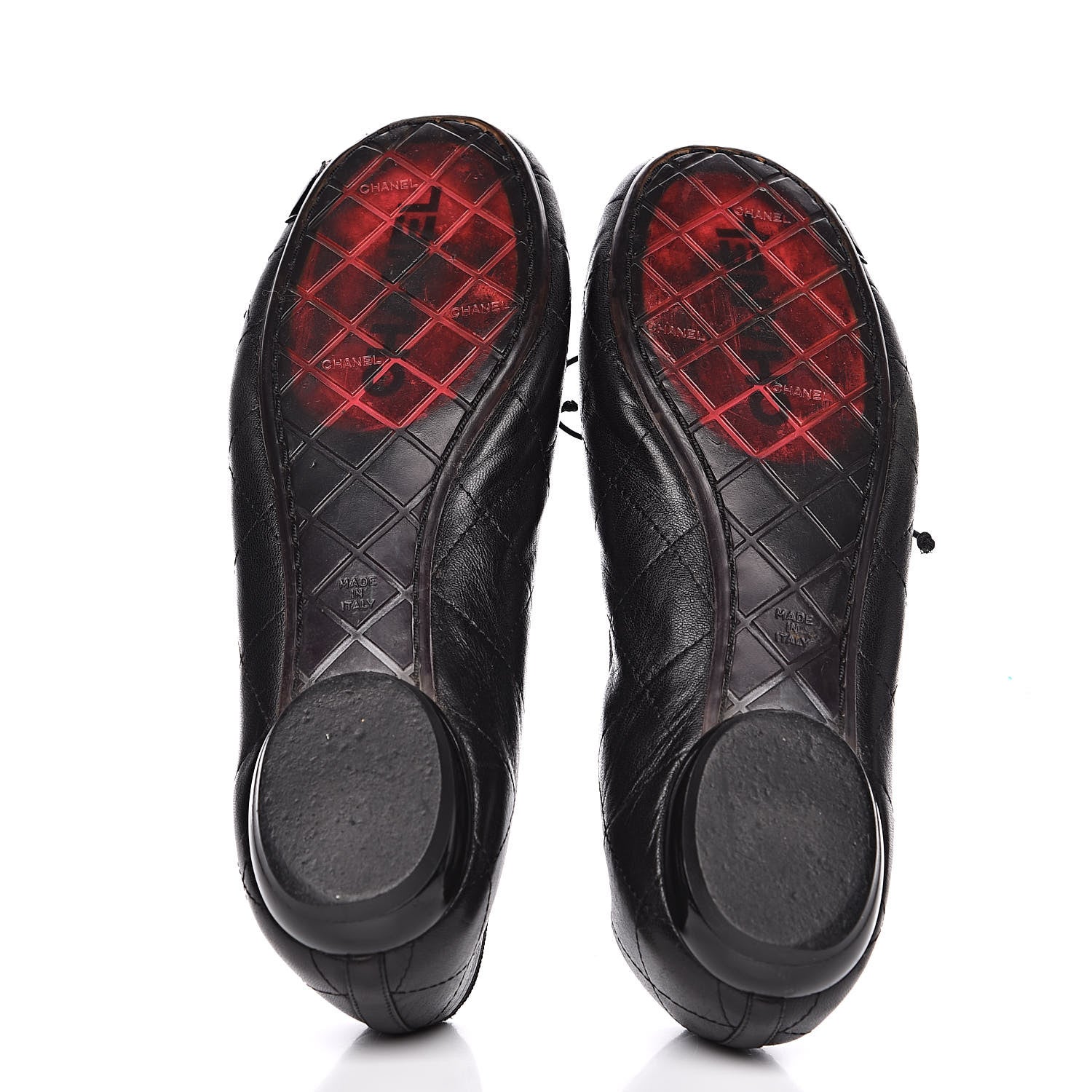 Chanel Lambskin Quilted Cambon Ballerina Flats 38 Black 5 of 11