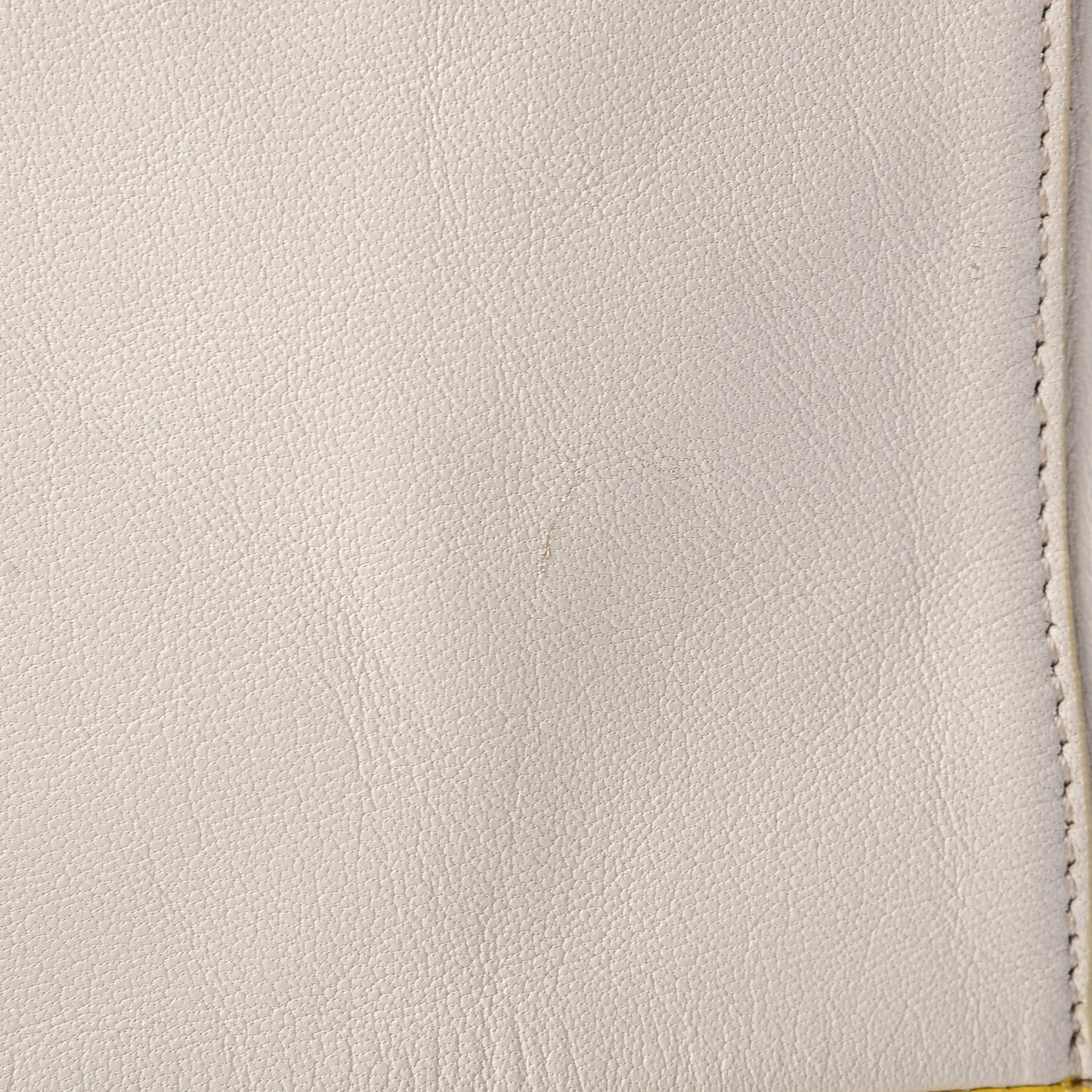 Lambskin Vertical Bi-Cabas White Sun Yellow