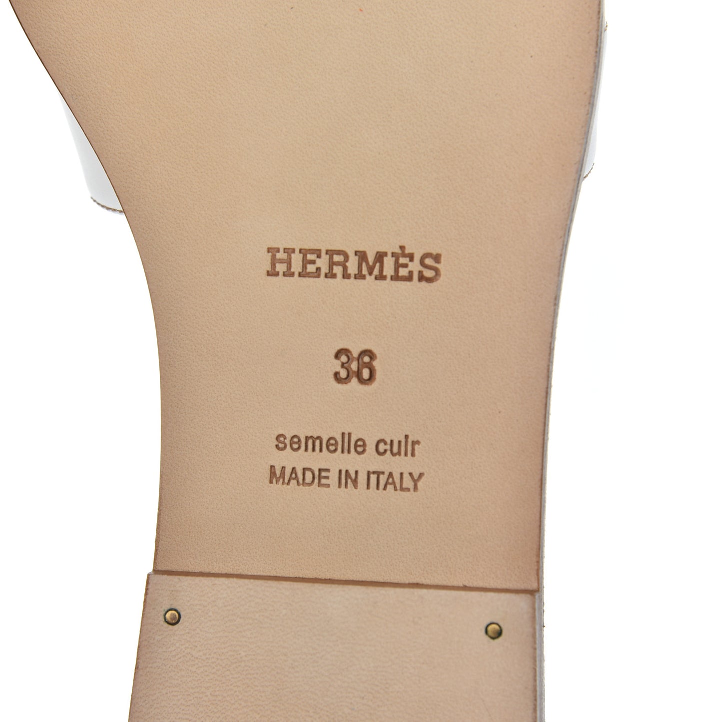 Box Calfskin Oran Sandals 36 White