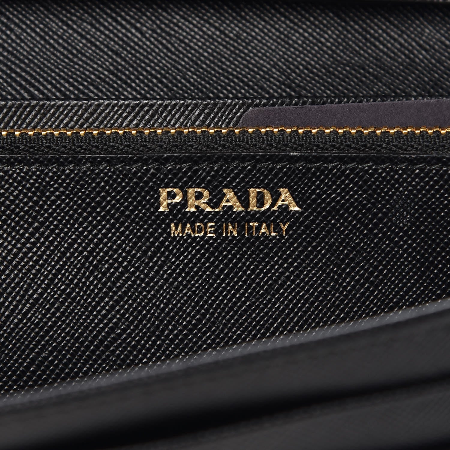 Prada Saffiano Metal Oro Chain Wallet Black 6 of 9