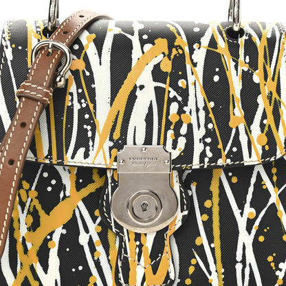 Burberry Trench Calfskin Splash Print Small DK88 Top Handle Bag Black 7 of 9