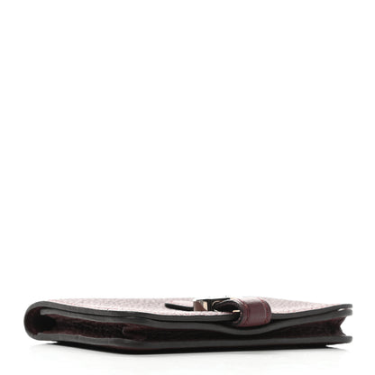 Hermes Togo Dogon Card Case Key Holder Bordeaux 4 of 9
