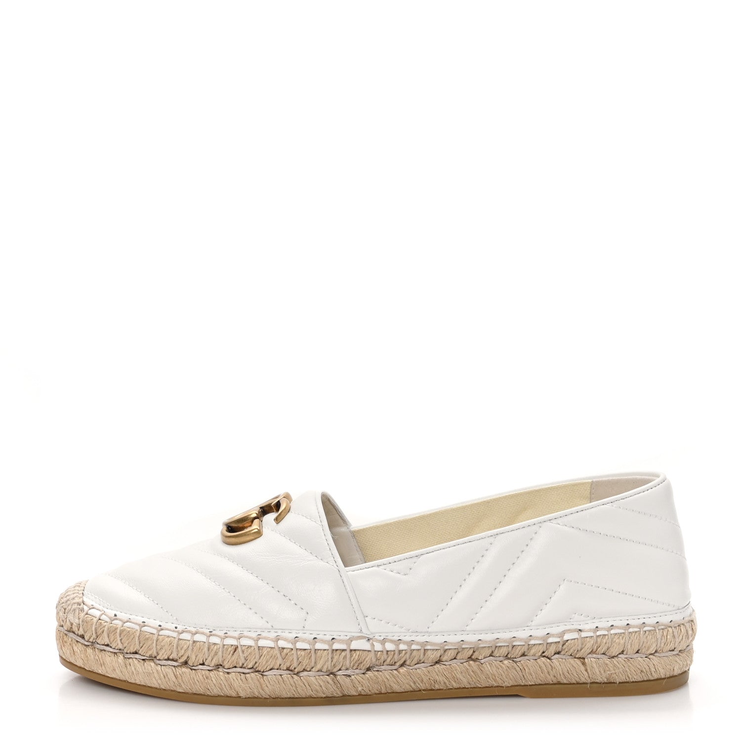 Gucci Nappa Matelasse GG Marmont Espadrilles 37 Great White 1 of 8
