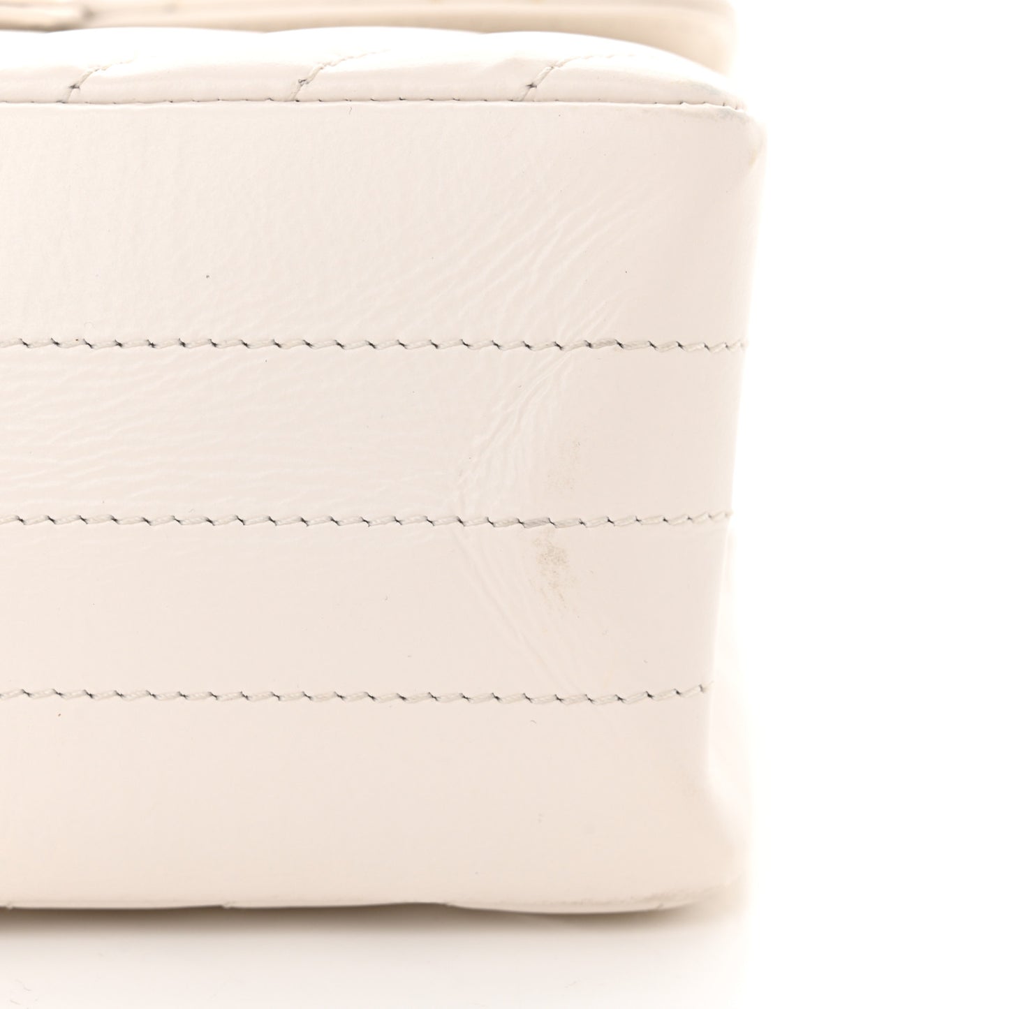 Aged Calfskin Chevron Quilted 2.55 Reissue Mini Flap White