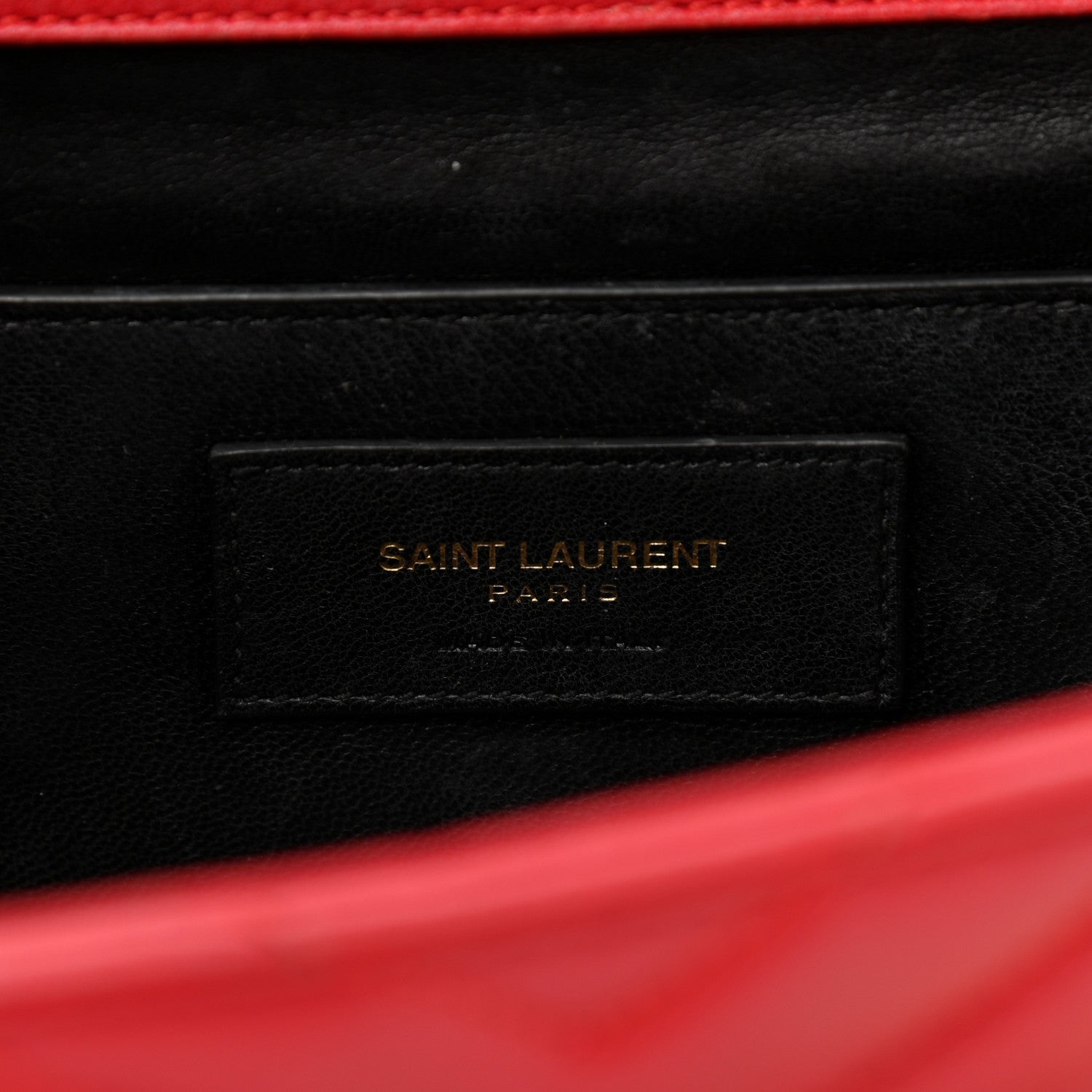 Saint Laurent Lambskin Matelasse Chevron Medium Monogram Satchel Red 6 of 21