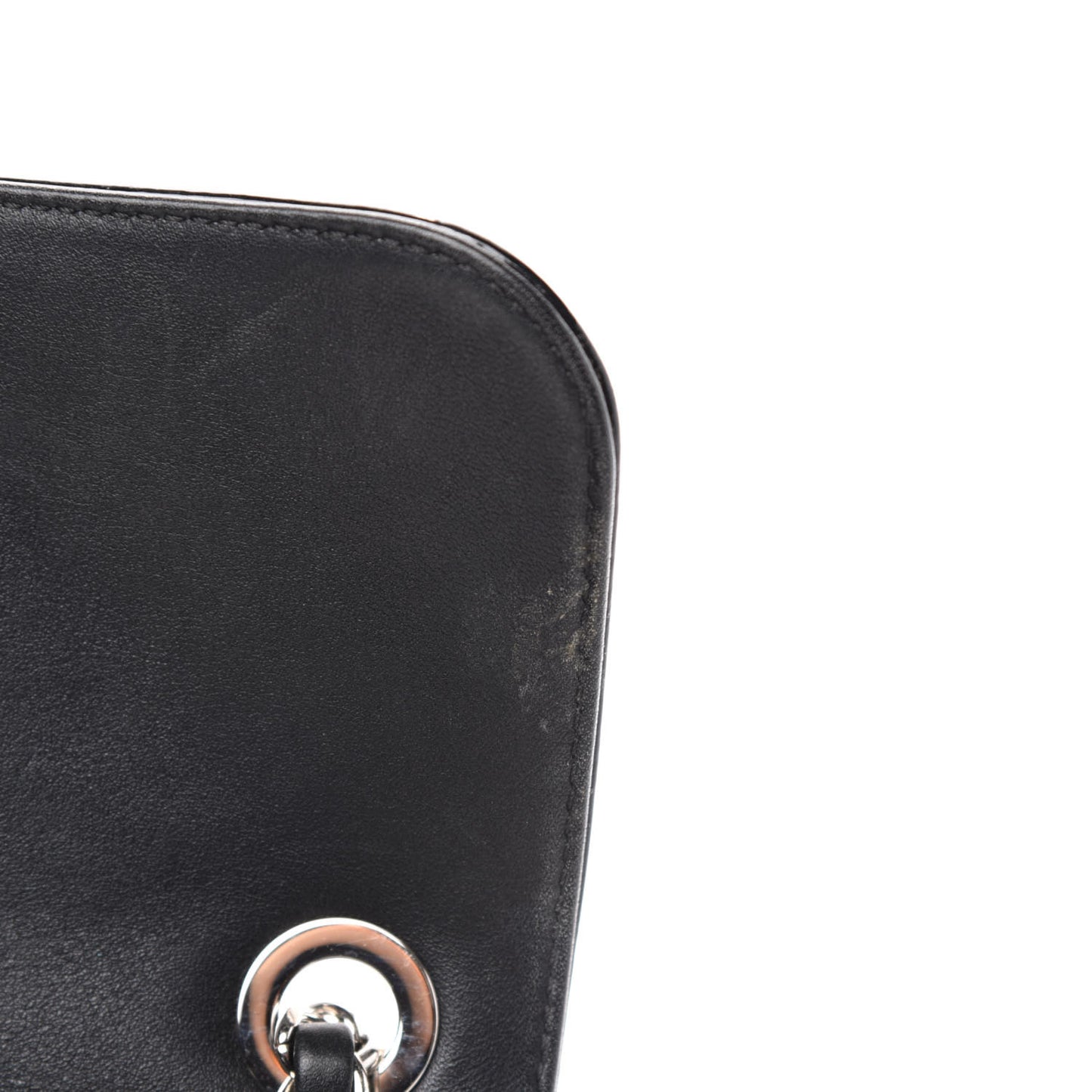 Patent Quilted Large Coco Shine Flap Black
