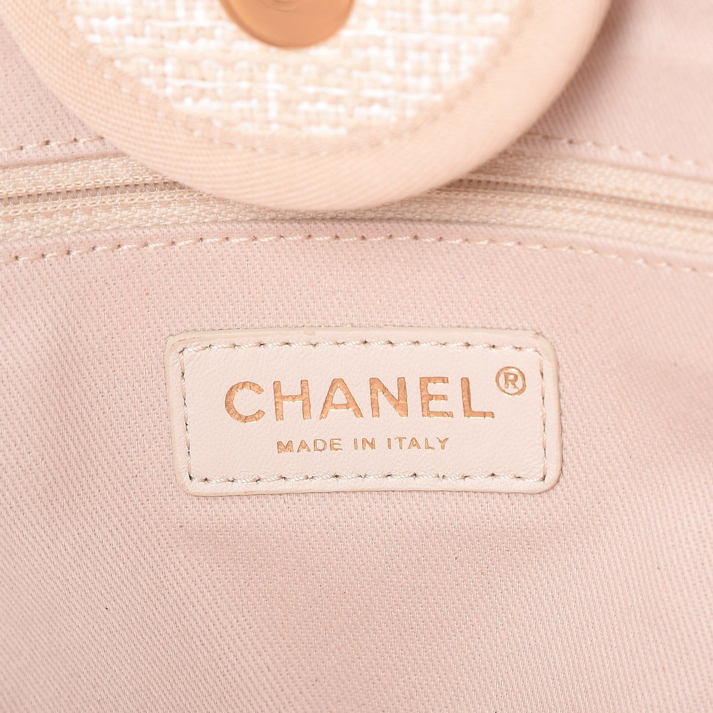 Canvas Large Deauville Tote Light Beige