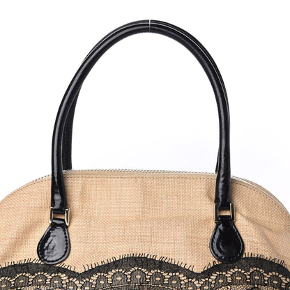 Valentino Garavani Straw Lace Bow Dome Tote Black 12 of 12