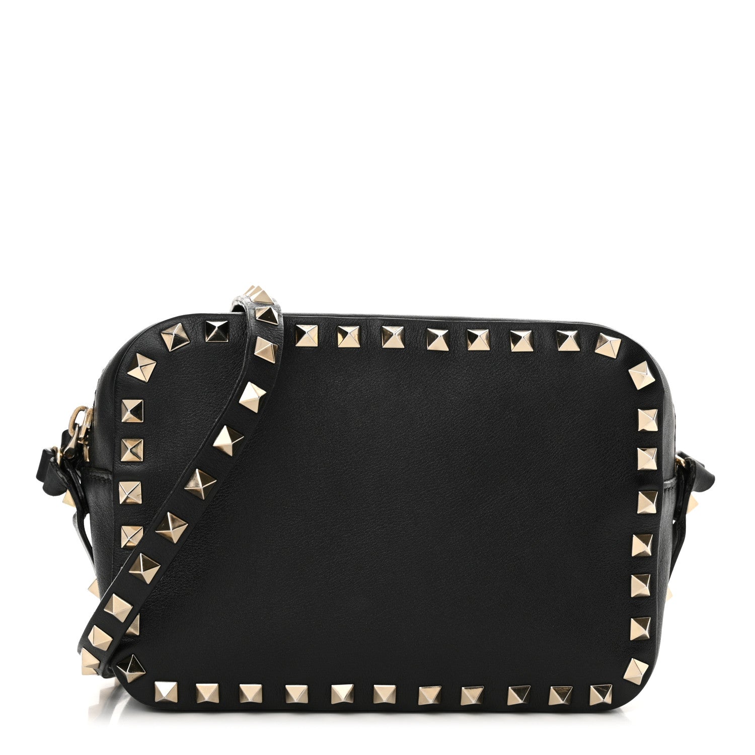 Valentino Garavani Calfskin Rockstud Camera Crossbody Bag Black 1 of 12