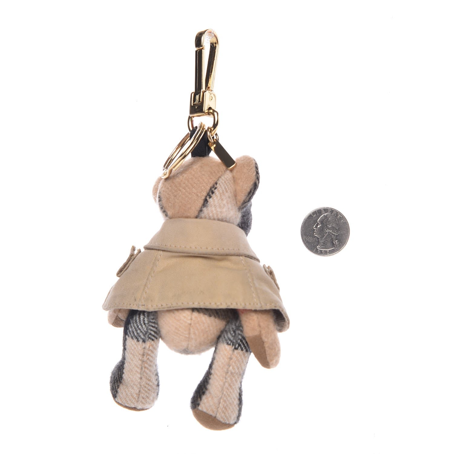 Burberry Cashmere House Check Thomas Bear Poncho Bag Charm Camel 2 of 5