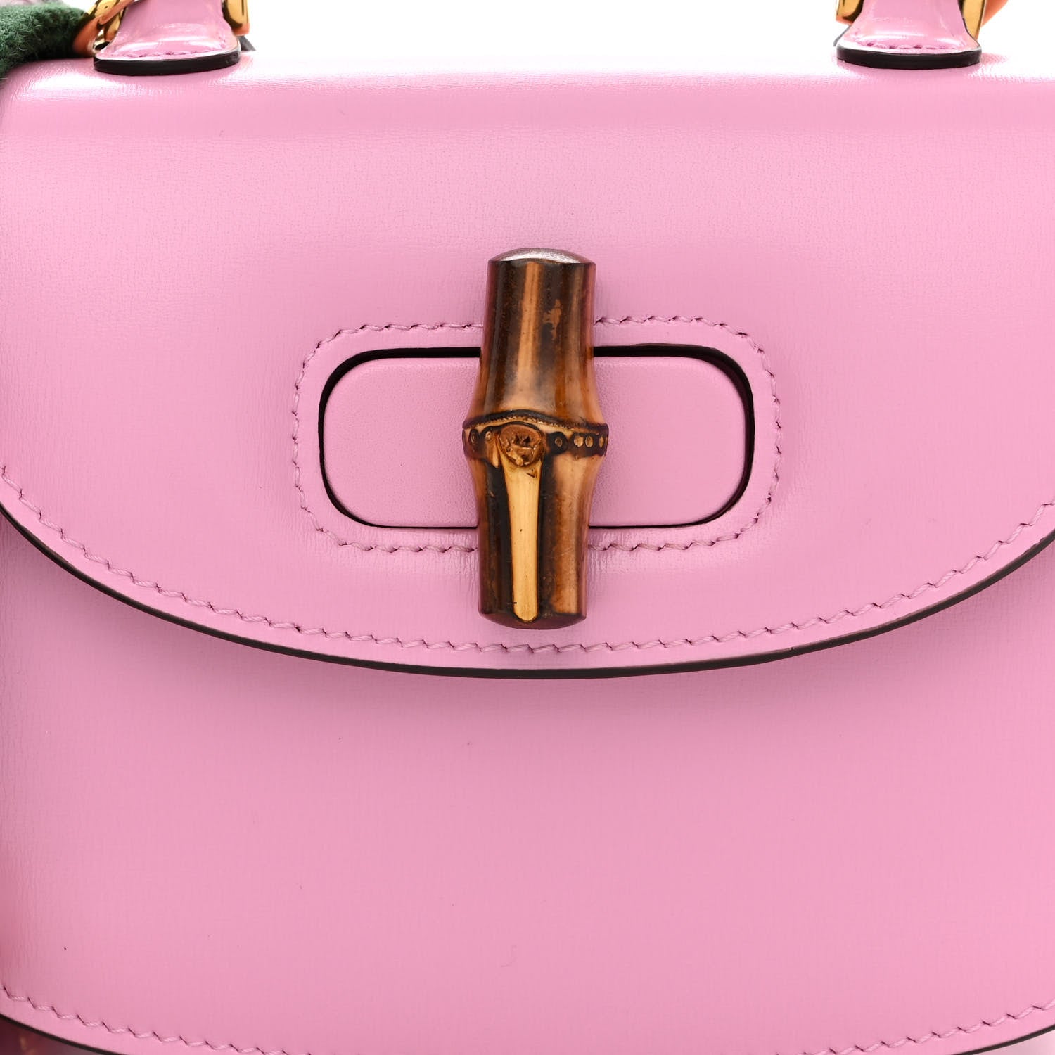 Gucci Boarded Dyana Lux Calfskin Web Mini Bamboo 1947 Top Handle Bag Nice Pink 8 of 10