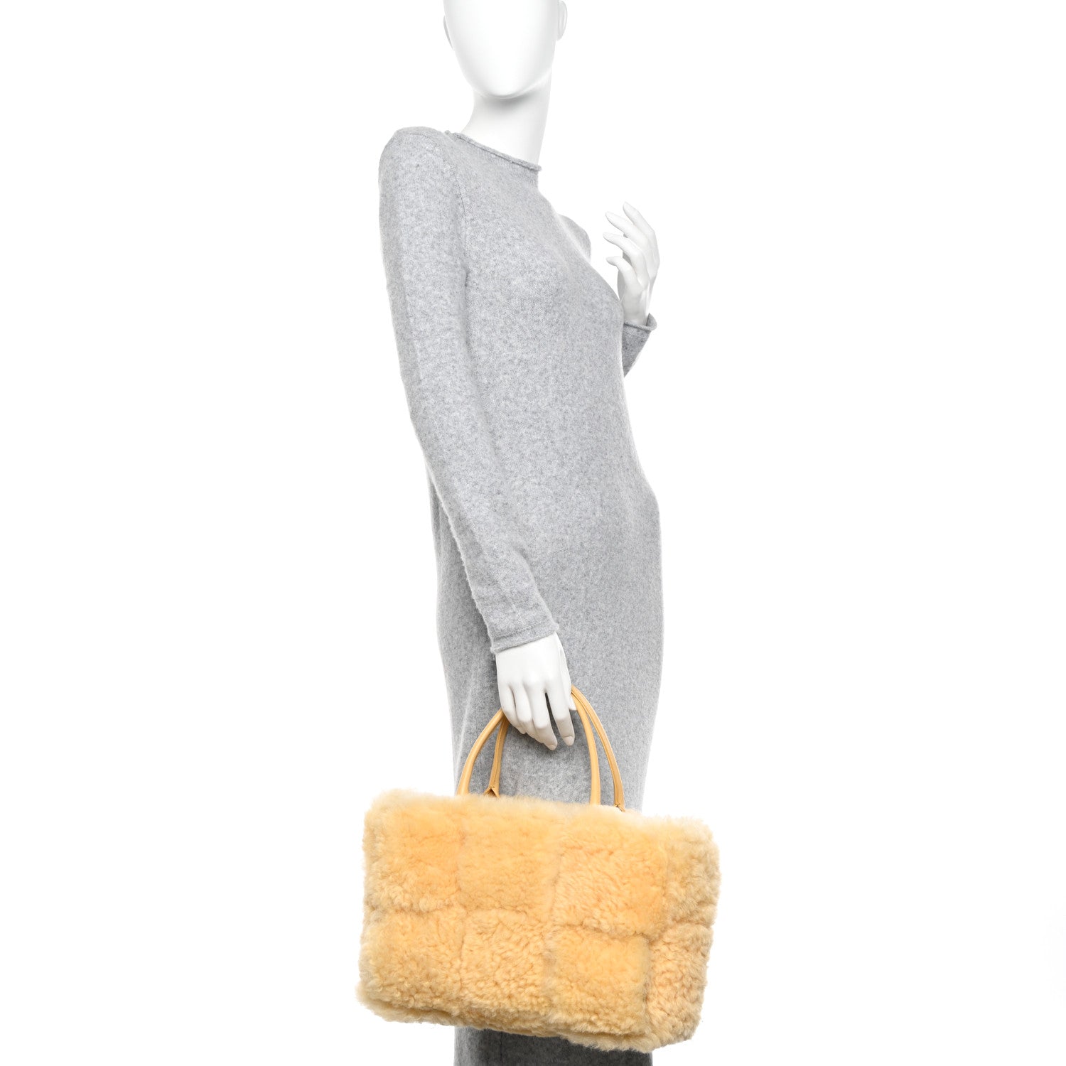 Bottega Veneta Shearling Small Intrecciato Arco Tote Teddy 2 of 10