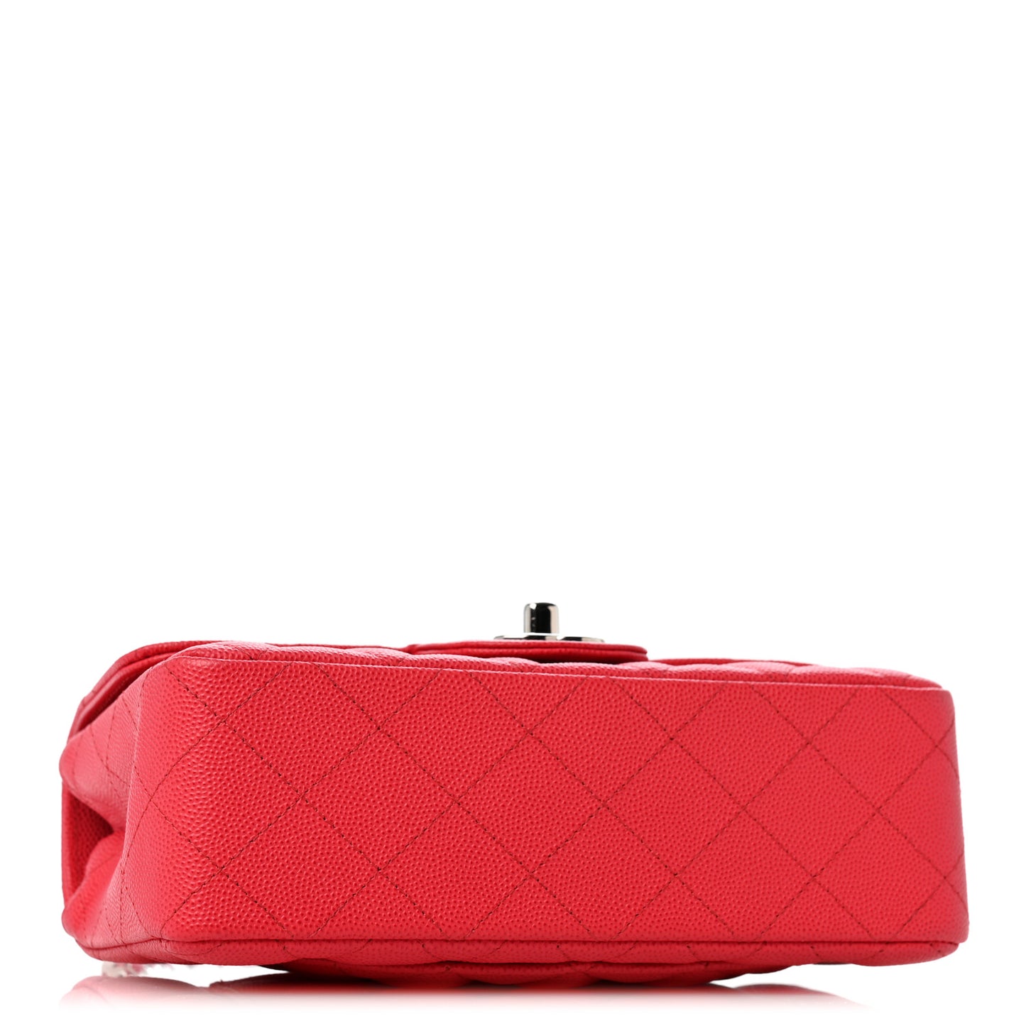 Caviar Quilted Mini Rectangular Flap Light Red
