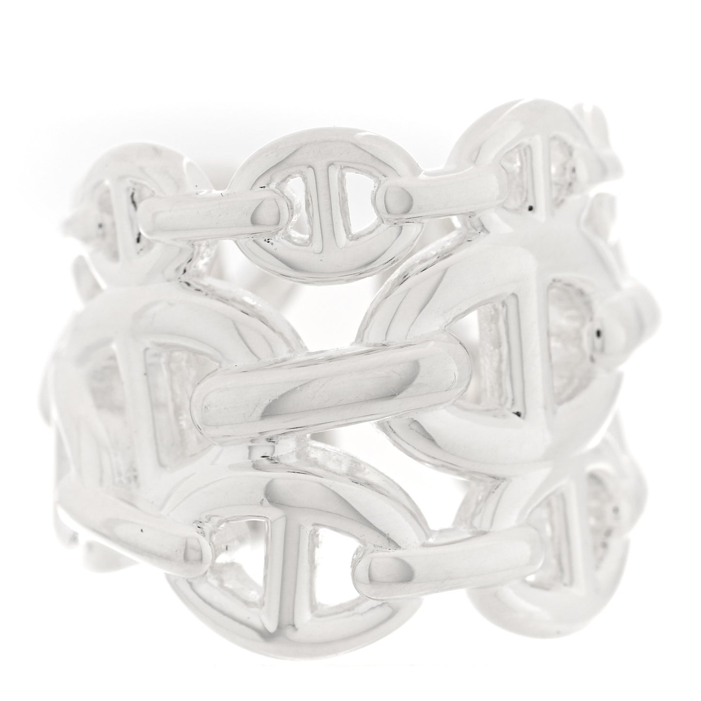 Sterling Silver GM Chaine d'ncre Enchainee Band Ring 49 4.75