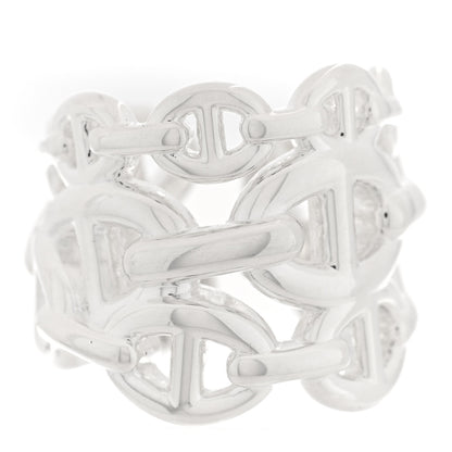 Hermes Sterling Silver GM Chaine d'ncre Enchainee Band Ring 49 4.75 1 of 6