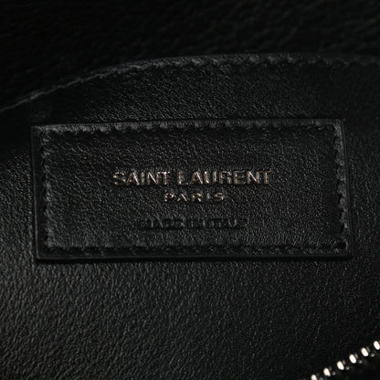 Saint Laurent Sheepskin Matelasse Chevron Monogram Medium College Bag Black 6 of 8