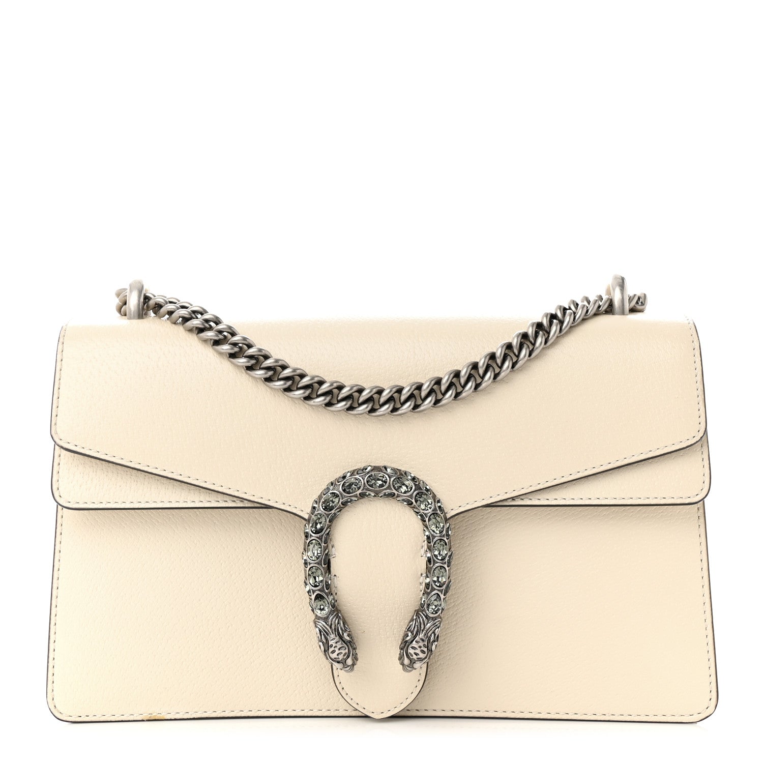 Gucci Textured Calfskin Crystal Small Dionysus Shoulder Bag Mystic White 1 of 14